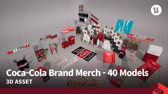 Coca-Cola Brand Merch - 40 Models 3D model