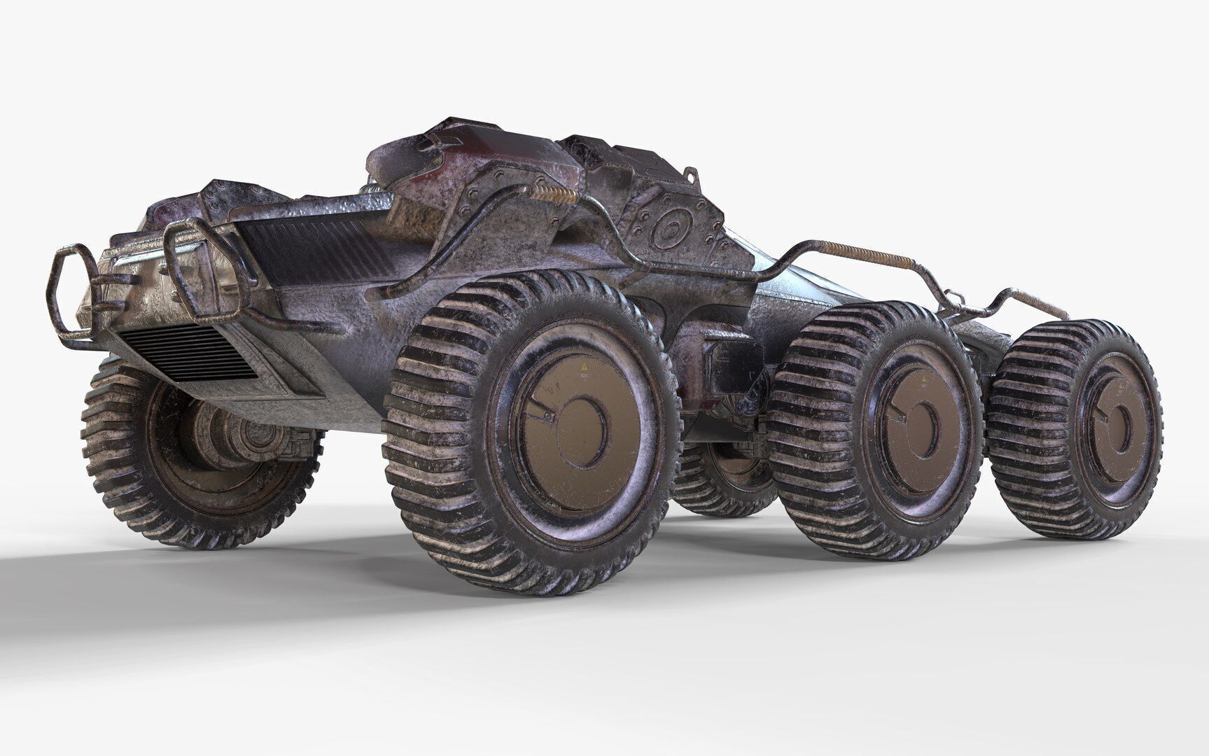 Futuristic Armoured Vehicle 8 Wheel Sci-Fi Rover Snow and Sand 3D model_3