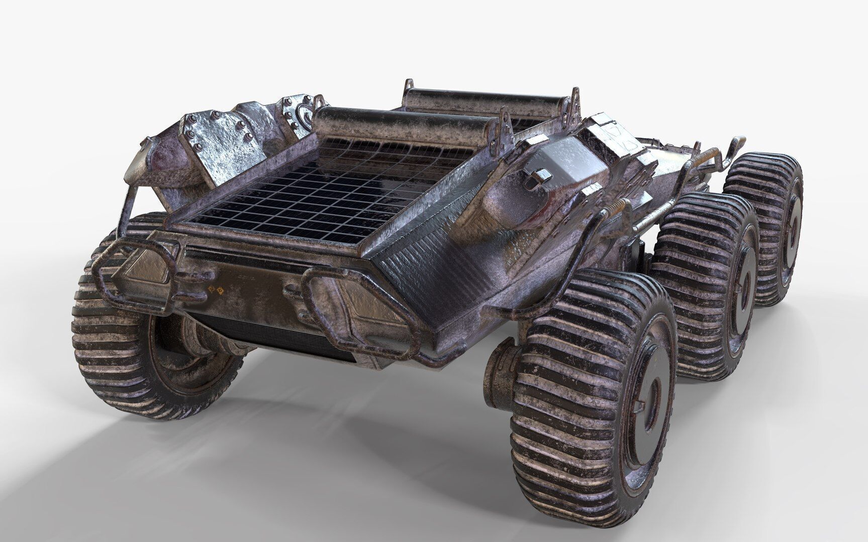 Futuristic Armoured Vehicle 8 Wheel Sci-Fi Rover Snow and Sand 3D model_8