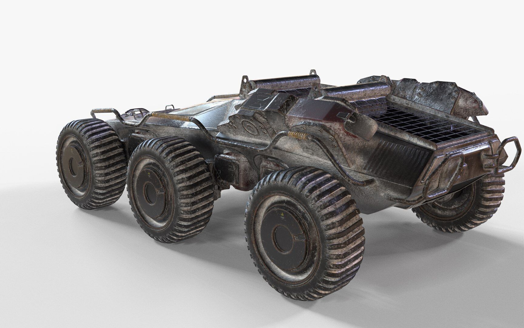 Futuristic Armoured Vehicle 8 Wheel Sci-Fi Rover Snow and Sand 3D model_5