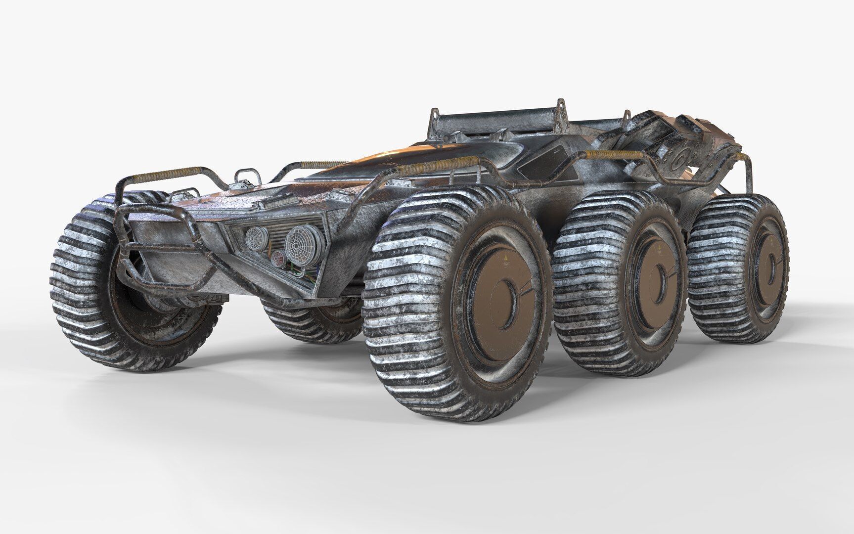 Futuristic Armoured Vehicle 8 Wheel Sci-Fi Rover Snow and Sand 3D model_2