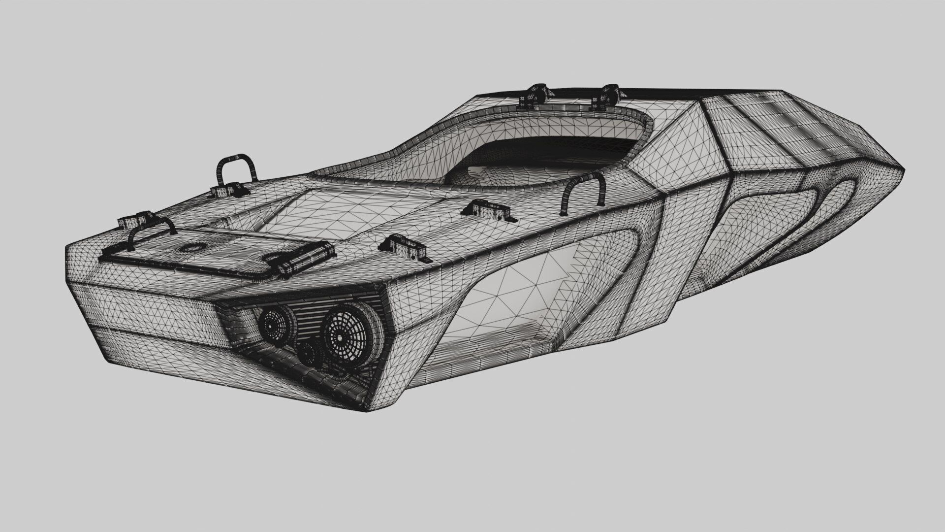 Futuristic Armoured Vehicle 8 Wheel Sci-Fi Rover Snow and Sand 3D model_15