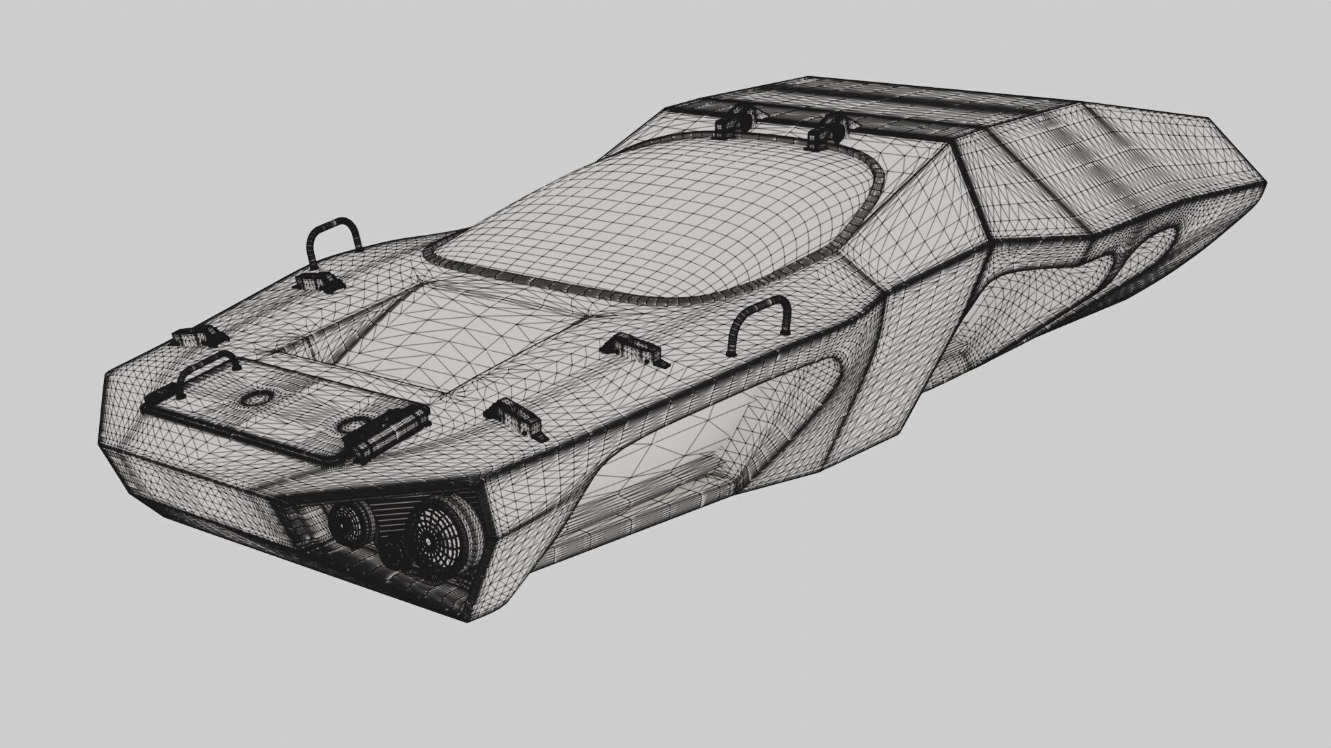 Futuristic Armoured Vehicle 8 Wheel Sci-Fi Rover Snow and Sand 3D model_17