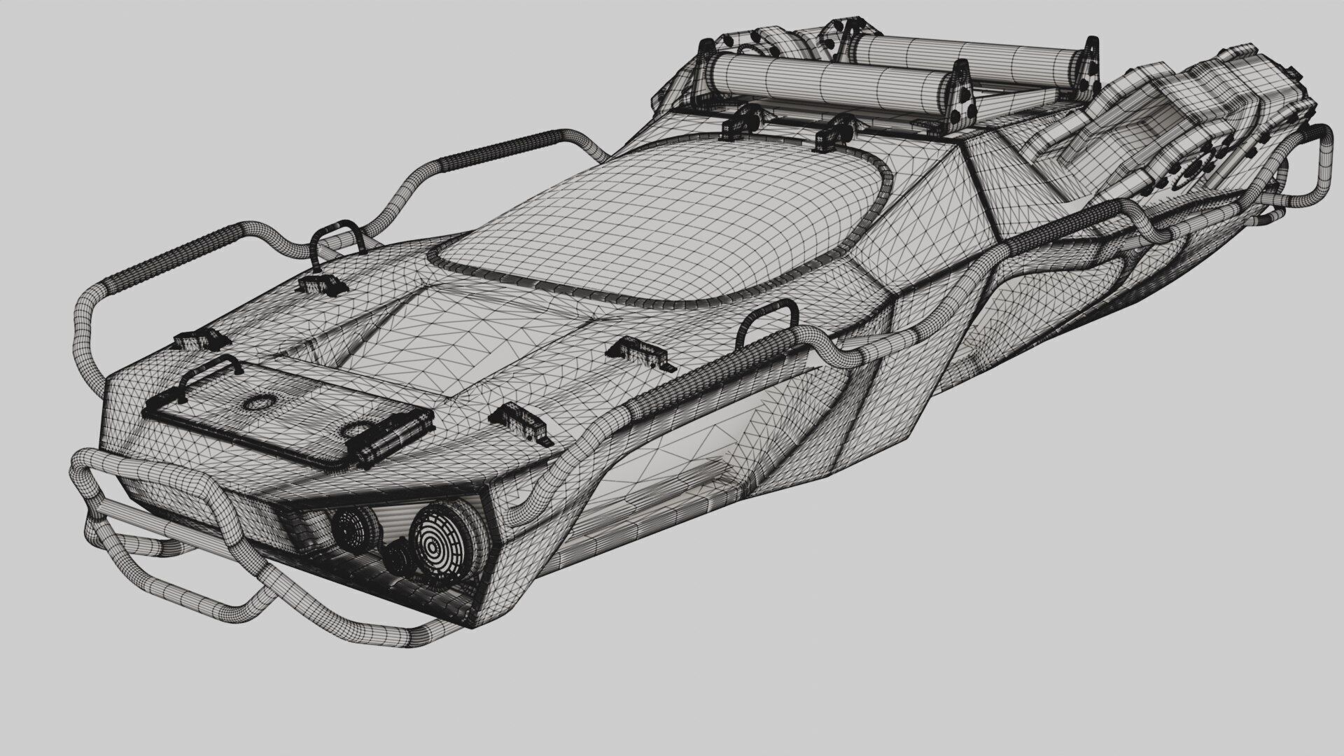 Futuristic Armoured Vehicle 8 Wheel Sci-Fi Rover Snow and Sand 3D model_18