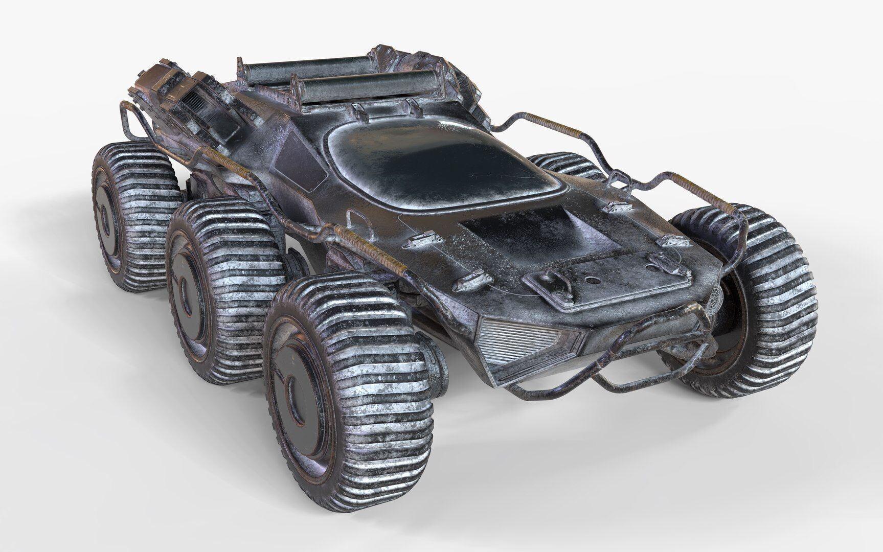 Futuristic Armoured Vehicle 8 Wheel Sci-Fi Rover Snow and Sand 3D model_12
