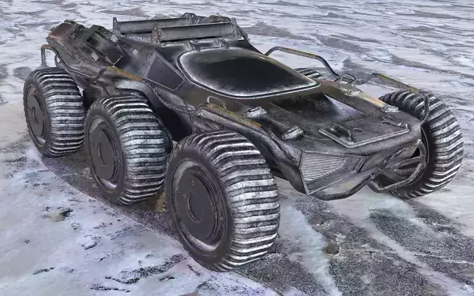 Futuristic Armoured Vehicle 8 Wheel Sci-Fi Rover Snow and Sand 3D model Futuristic Armoured Vehicle 8 Wheel Sci-Fi Rover Snow and Sand 3D model