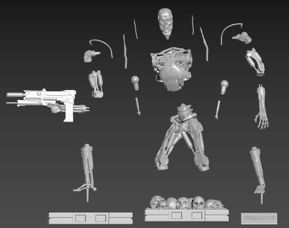 Terminator T-800 Endoskeleton Rekvizit T2 V5 3D print model_3