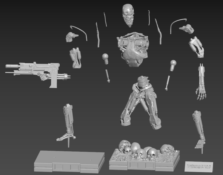Terminator T-800 Endoskeleton Rekvizit T2 V5 3D print model_2