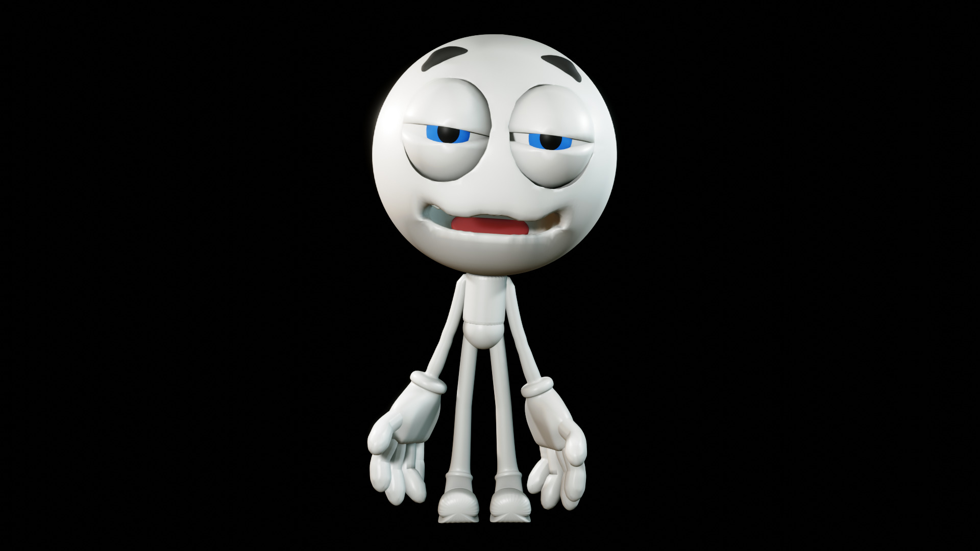 Animated Talking Stick Man The Comedian With Facial Poses  Low-poly 3D model_2