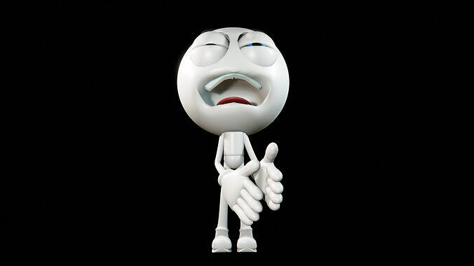 Animated Talking Stick Man The Comedian With Facial Poses  Low-poly 3D model
