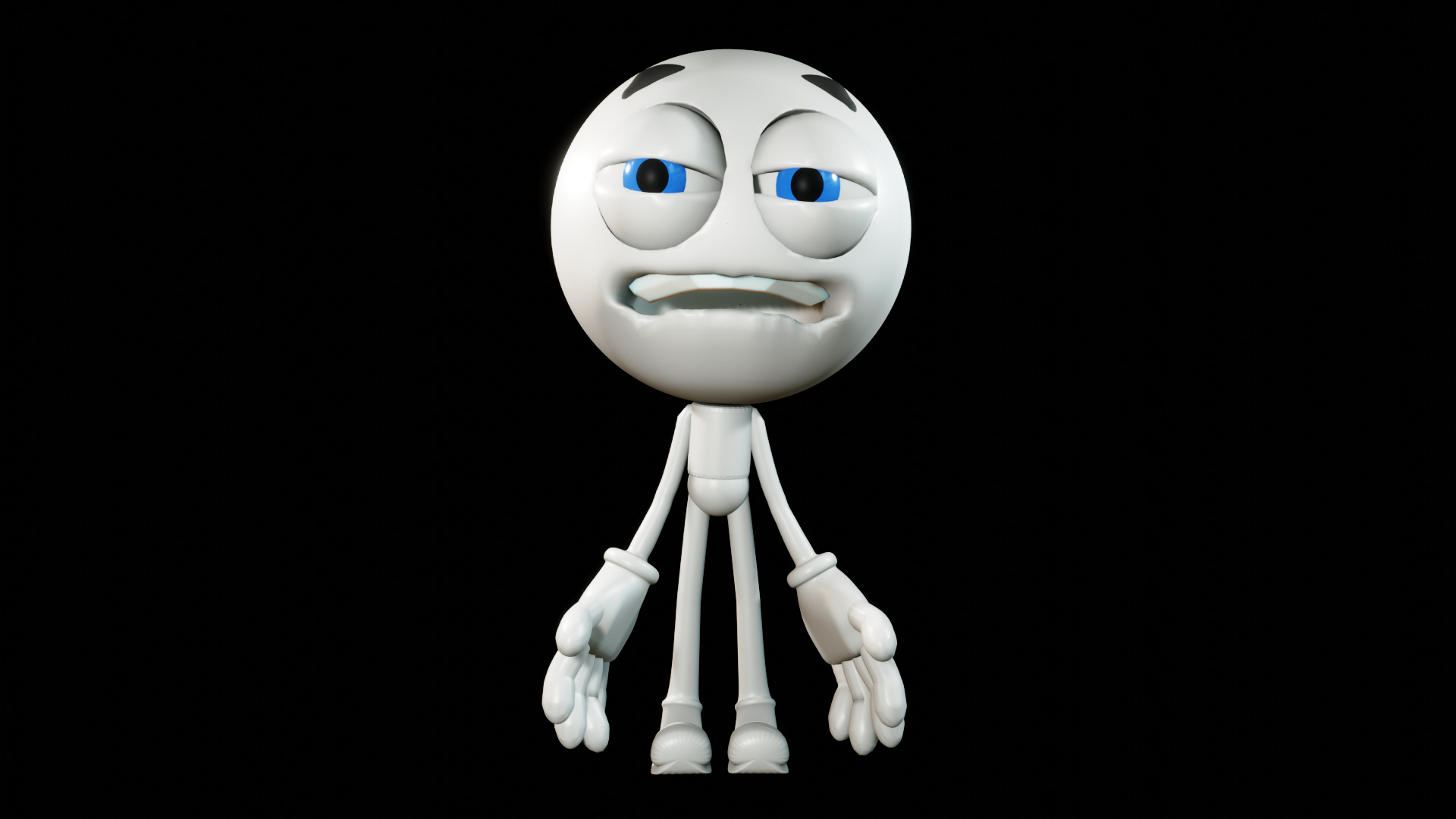 Animated Talking Stick Man The Comedian With Facial Poses  Low-poly 3D model_3