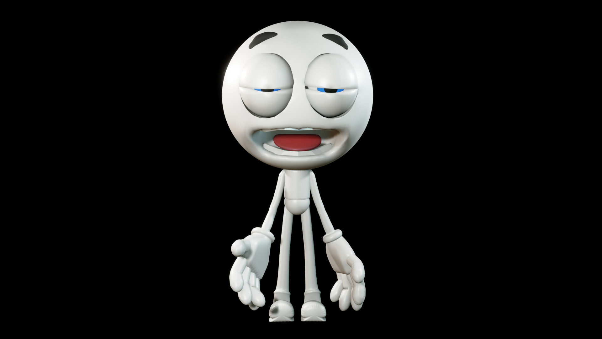 Animated Talking Stick Man The Comedian With Facial Poses  Low-poly 3D model_1