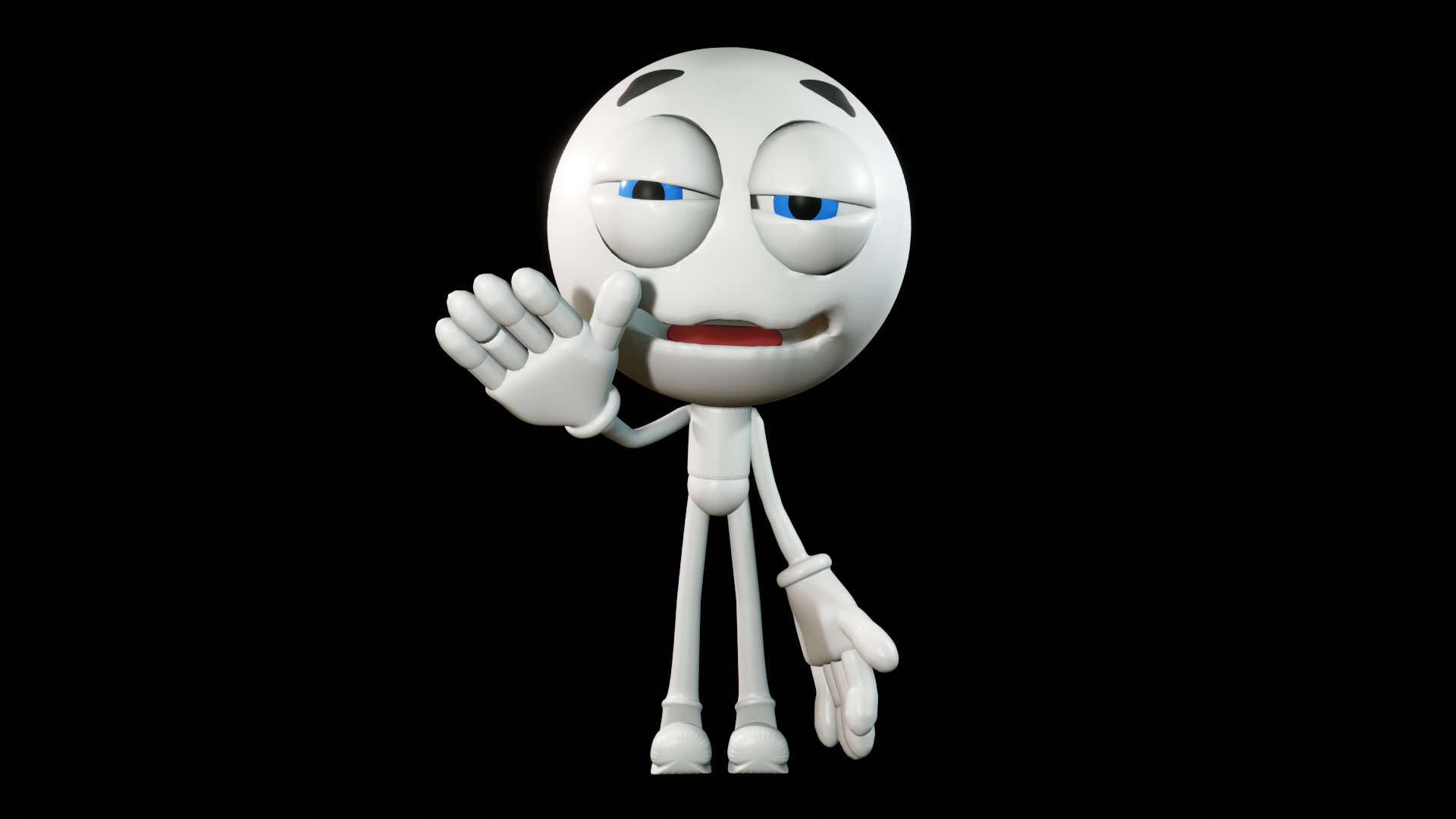Animated Talking Stick Man The Comedian With Facial Poses  Low-poly 3D model_4
