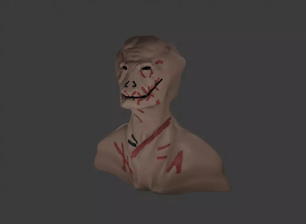 Demon Head horror creepy 2 Free low-poly 3D model