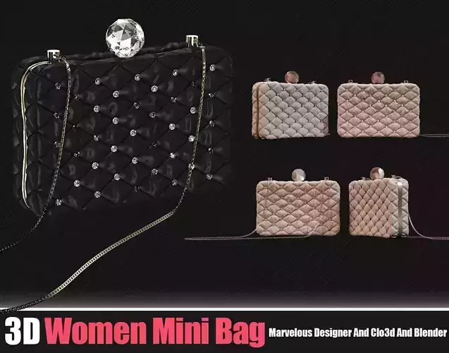 3d Women Mini Bag 01 In Marvelous And Blender Low-poly 3D model