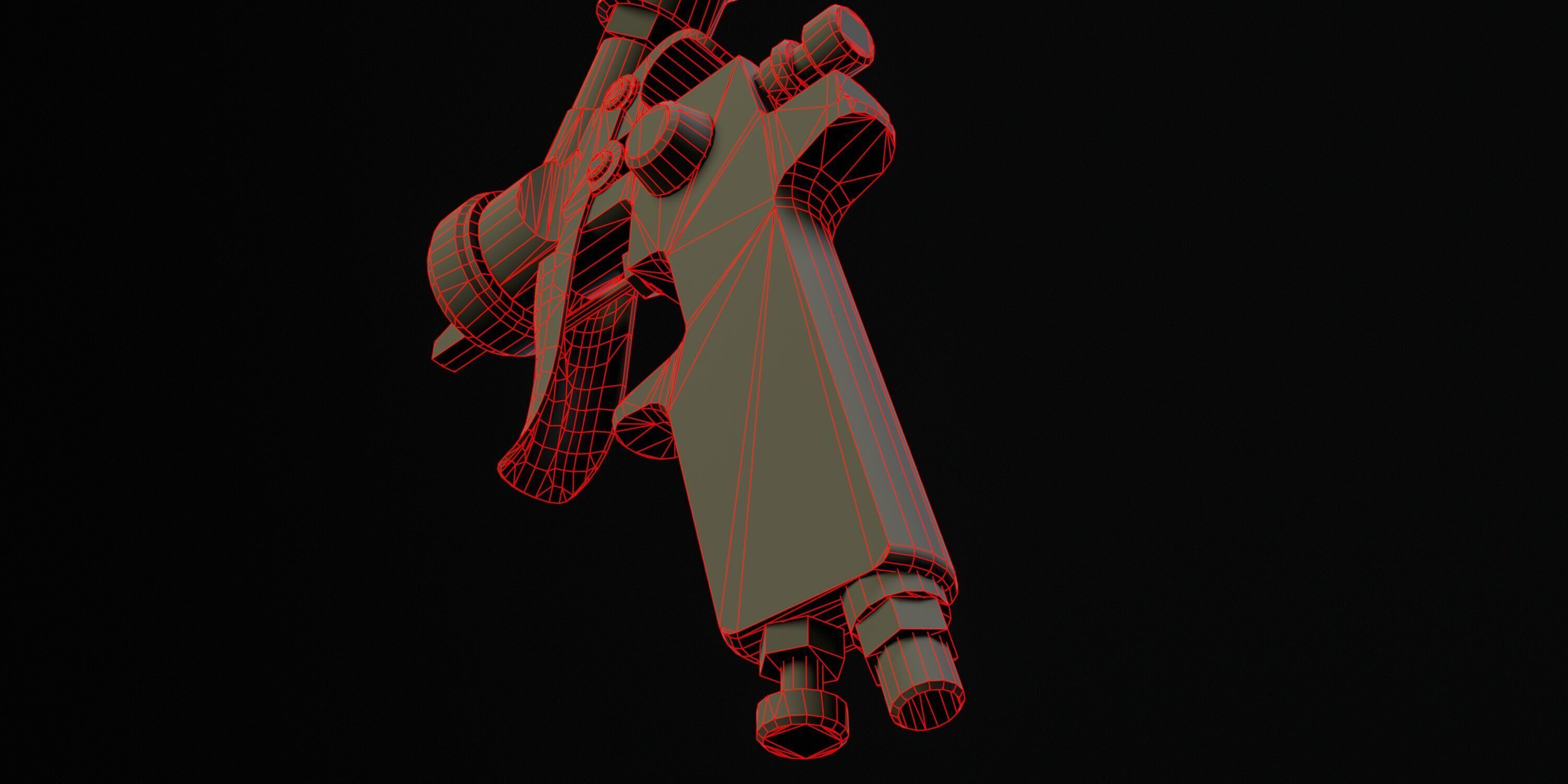 Used Paint Spray Gun PBR Low-poly 3D model_11