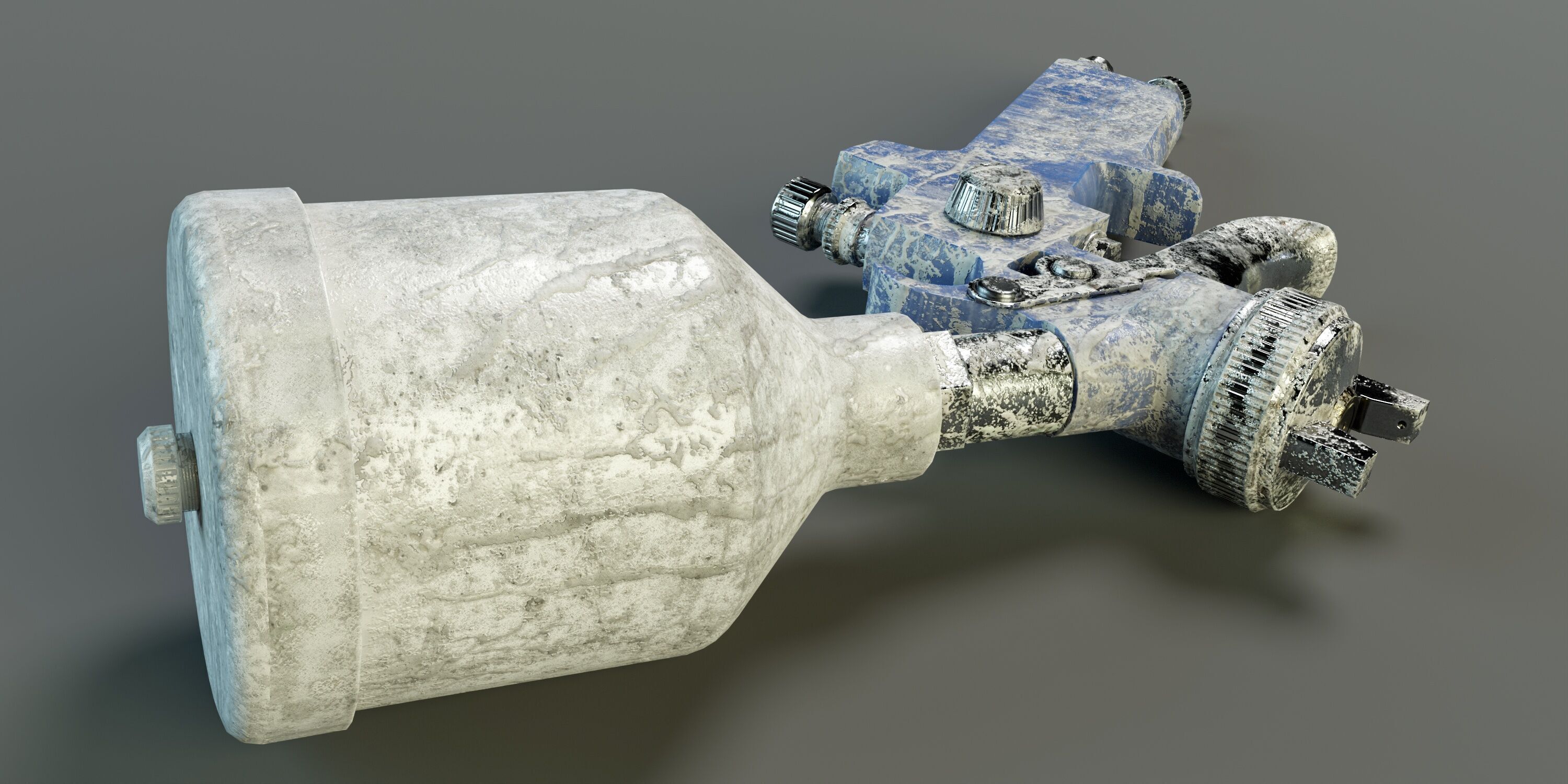 Used Paint Spray Gun PBR Low-poly 3D model_5