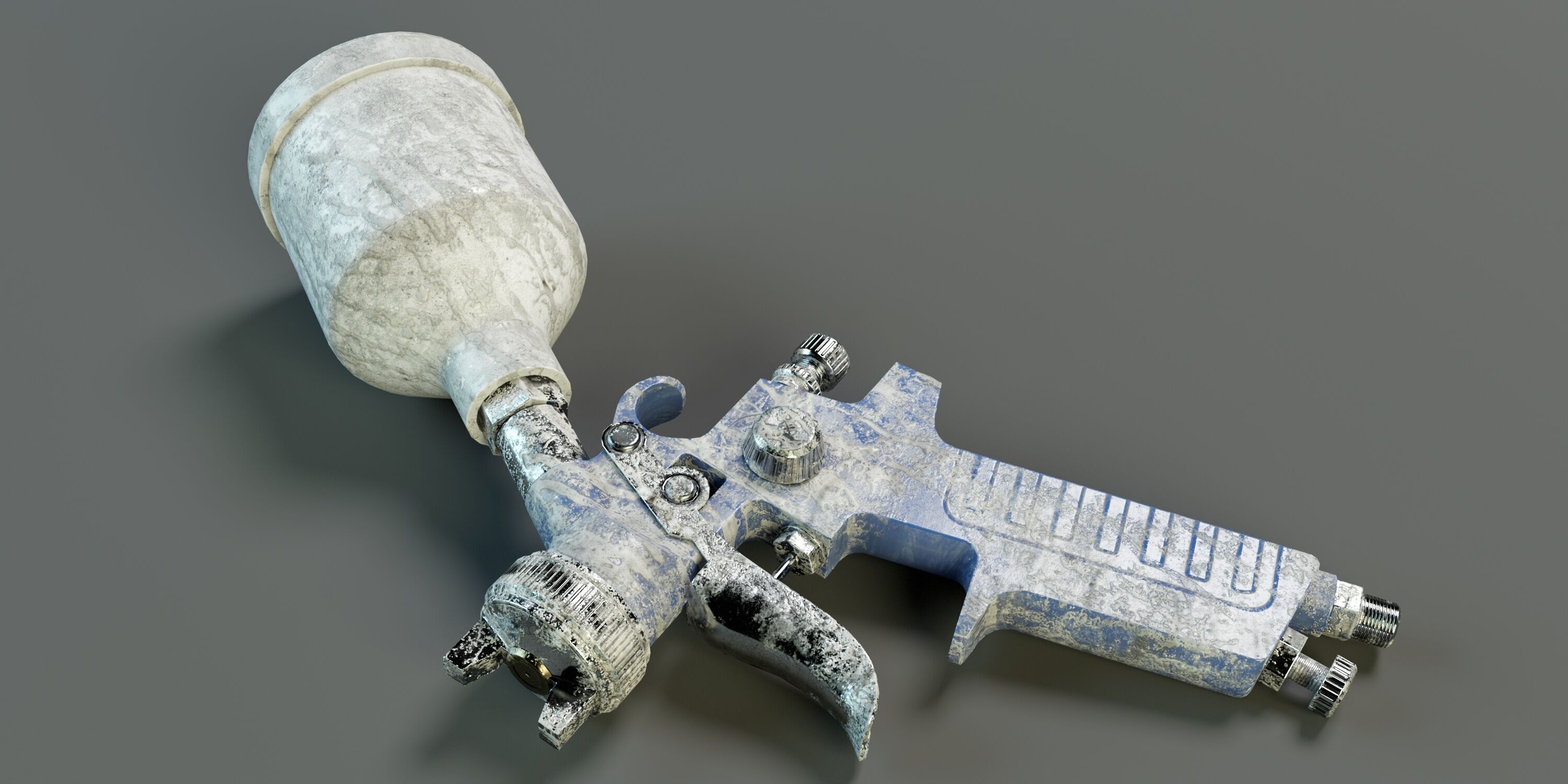 Used Paint Spray Gun PBR Low-poly 3D model_1