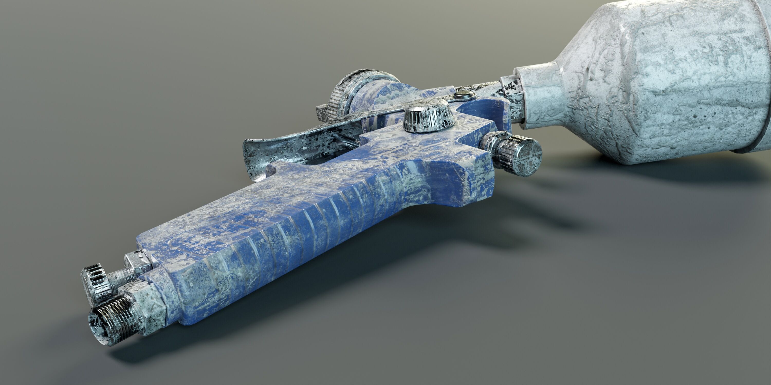 Used Paint Spray Gun PBR Low-poly 3D model_7