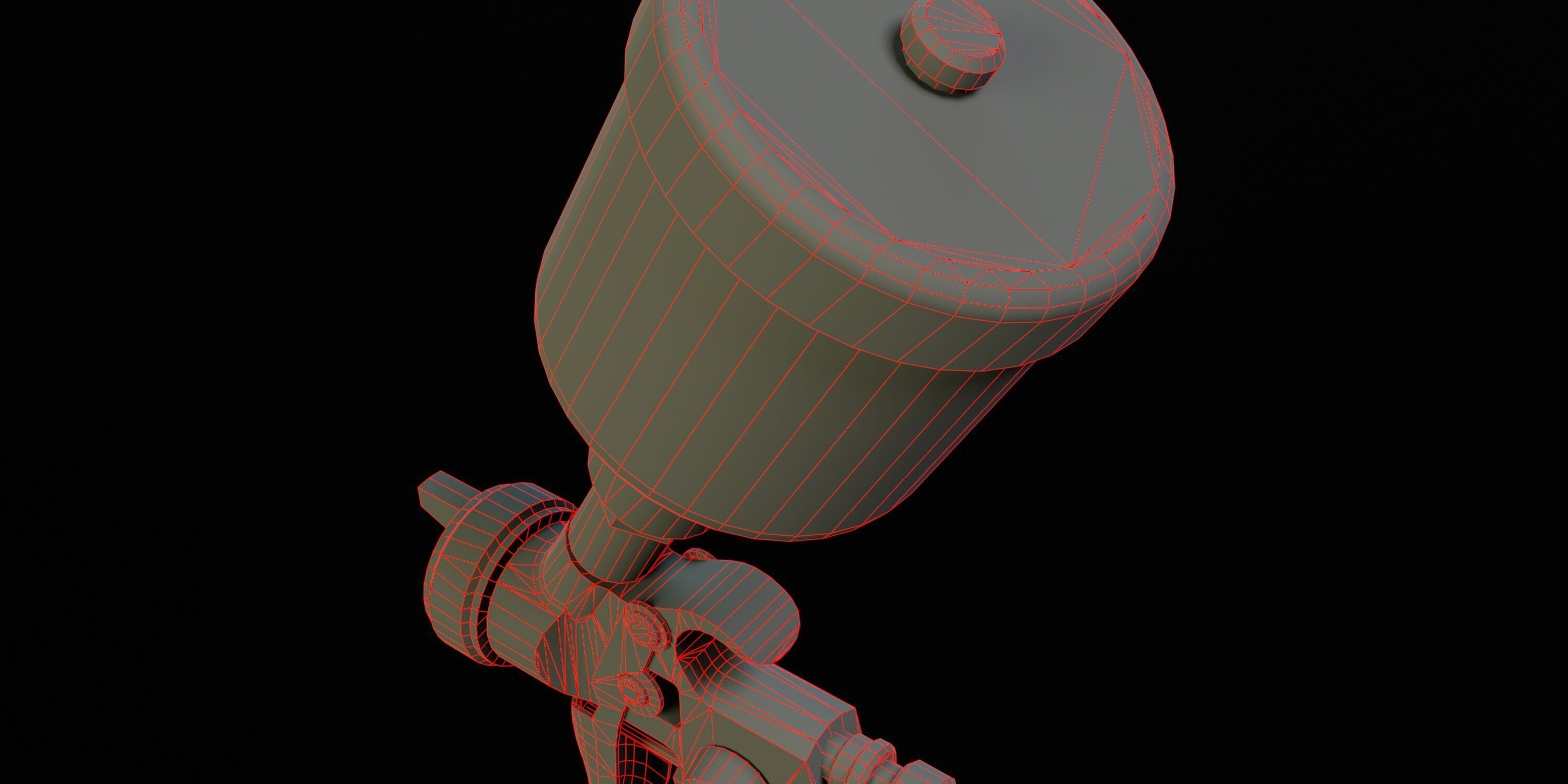 Used Paint Spray Gun PBR Low-poly 3D model_10