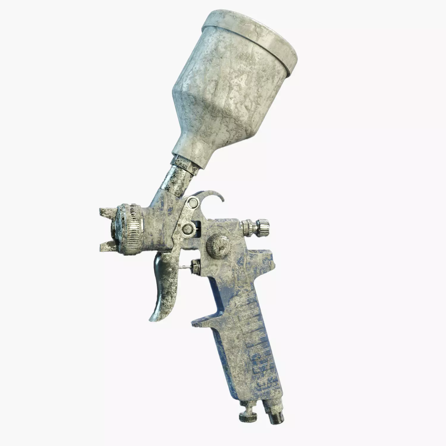 Used Paint Spray Gun PBR Low-poly 3D model_0