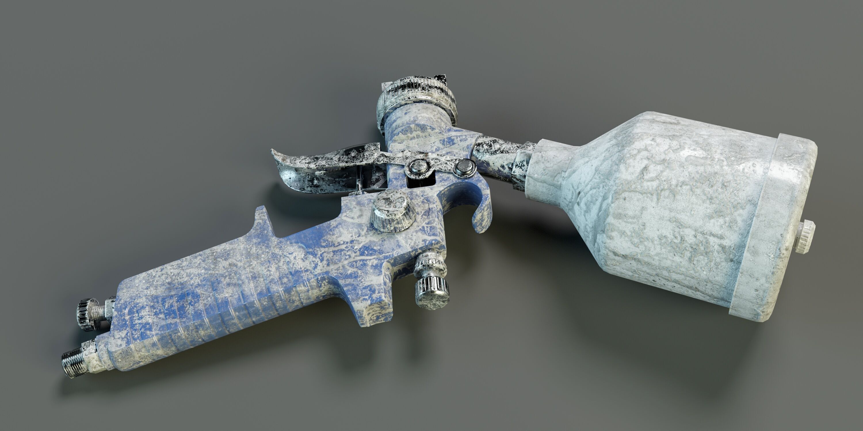 Used Paint Spray Gun PBR Low-poly 3D model_2
