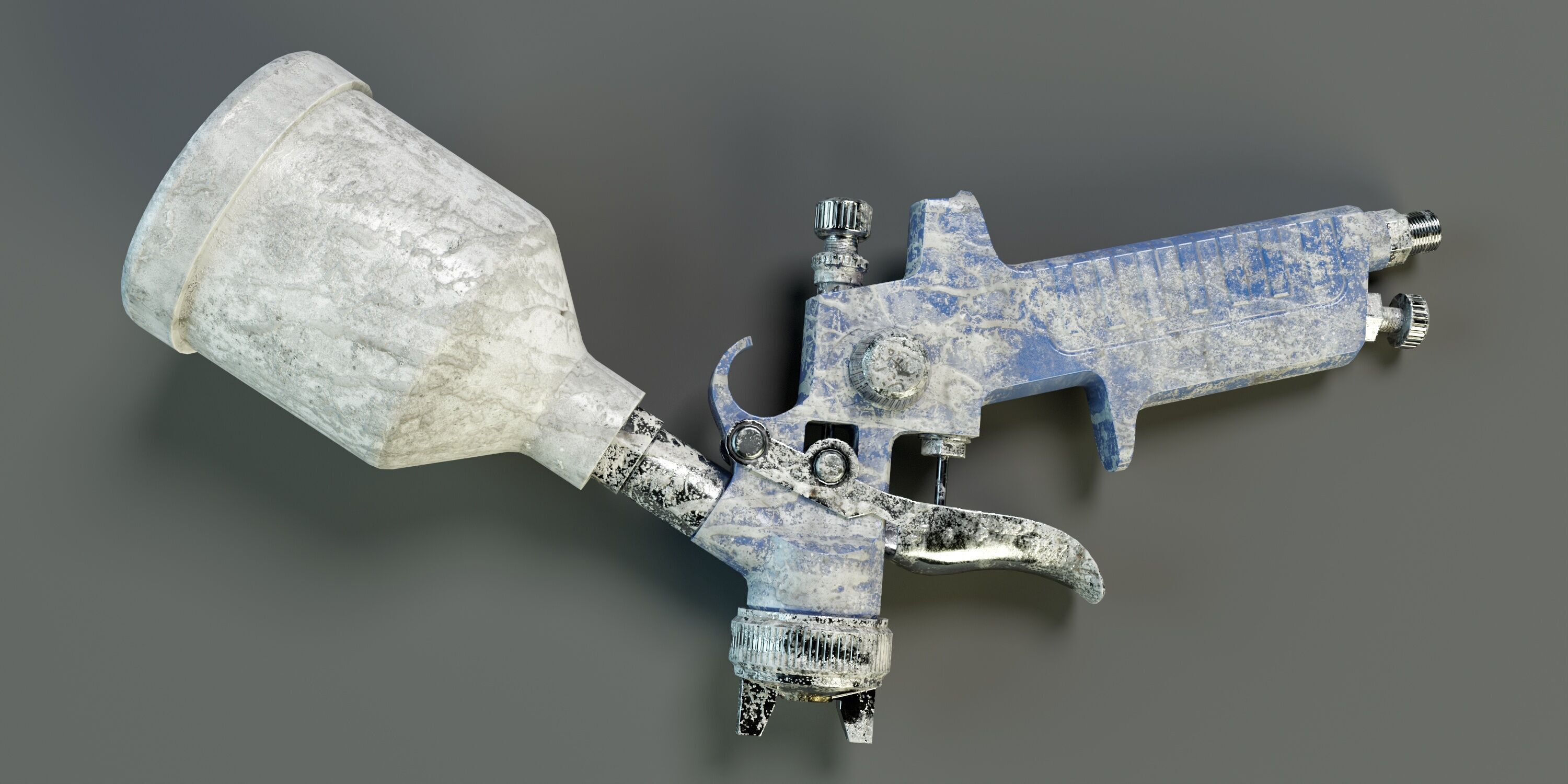 Used Paint Spray Gun PBR Low-poly 3D model_3