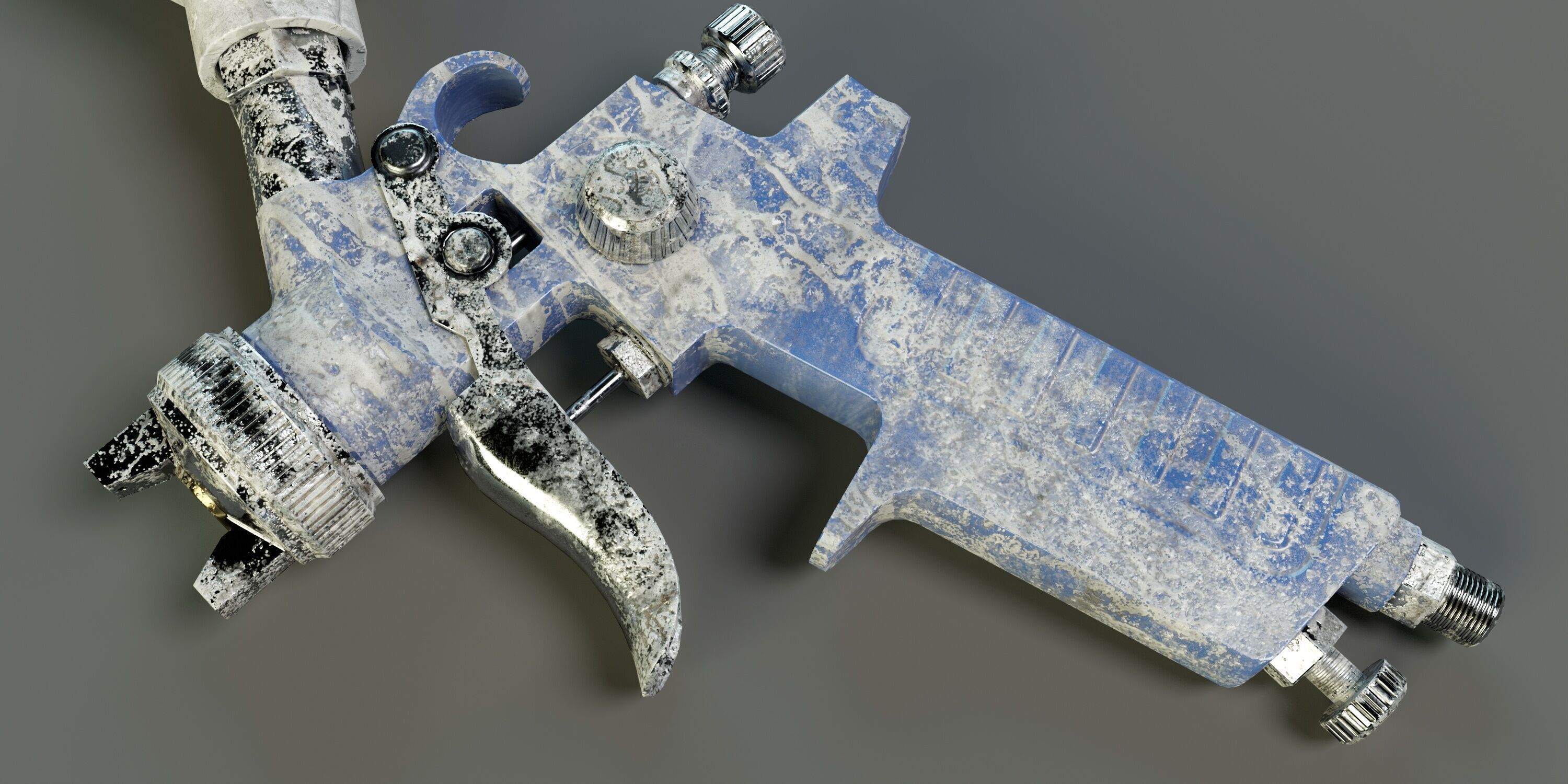 Used Paint Spray Gun PBR Low-poly 3D model_4