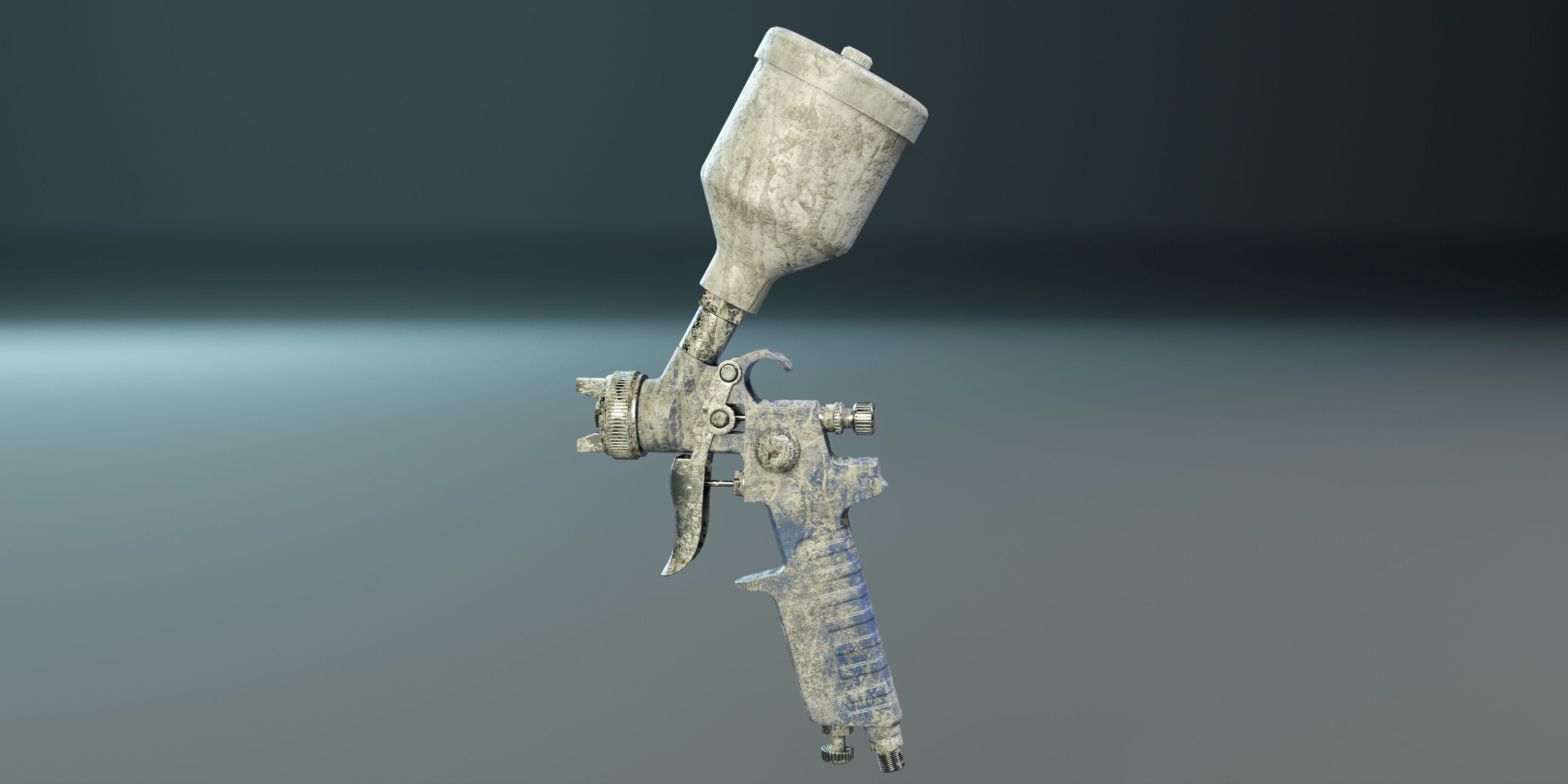 Used Paint Spray Gun PBR Low-poly 3D model_8