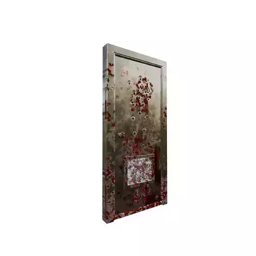 Bullet Damaged Bloody Metal Door 3D model