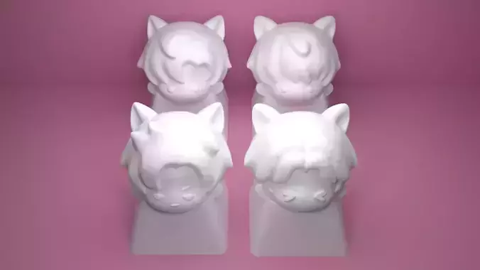 Cat Ears Keycaps Love and Deepspace Inspired 3D print model
