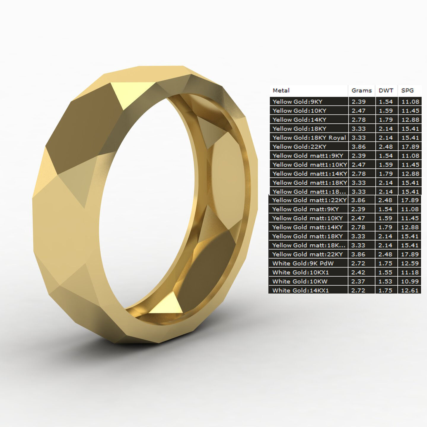 Facet Ring 02 3D print model_10