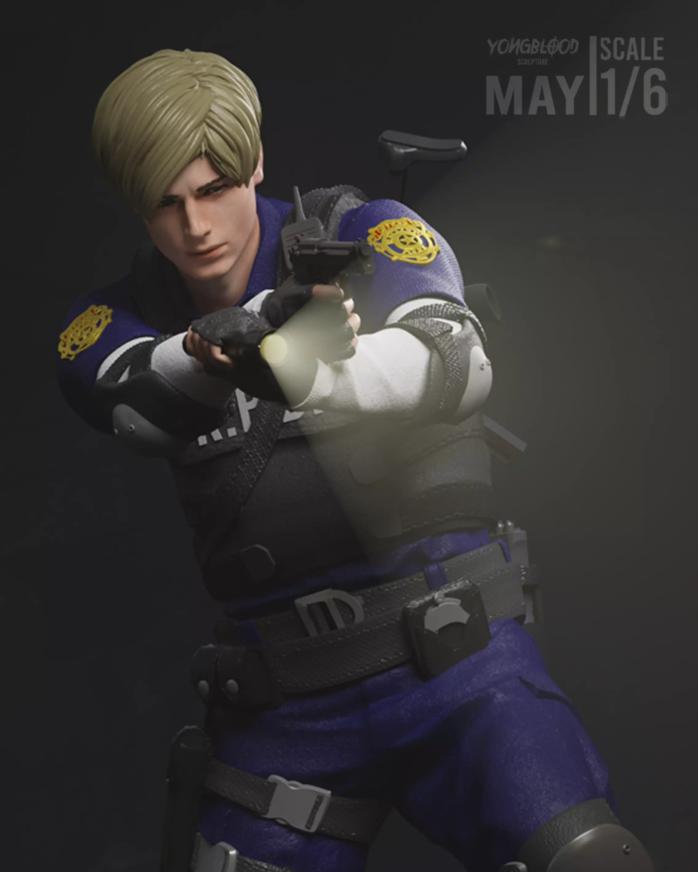 Leon S Kennedy Resident Evil  2 STL - Yongblood Sculpture 3D print model_0