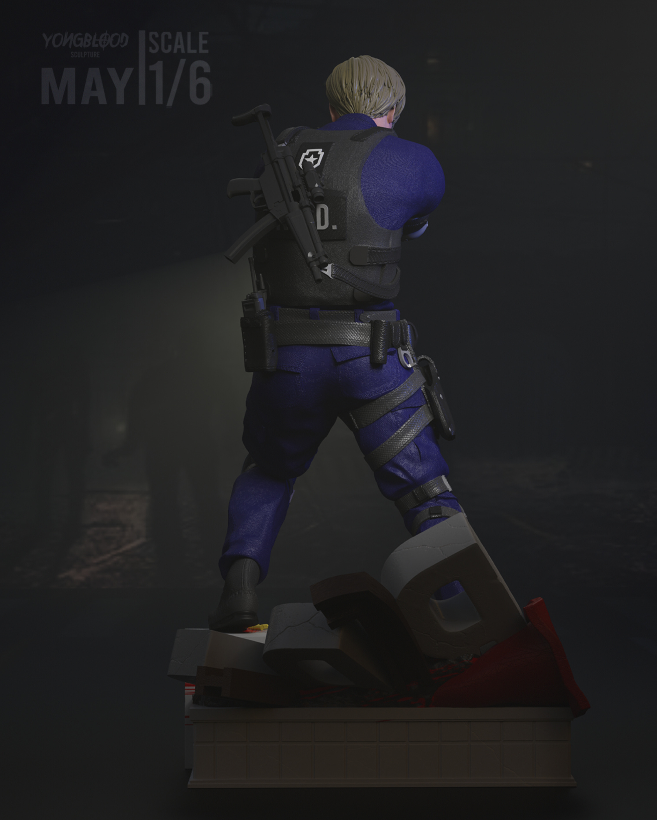 Leon S Kennedy Resident Evil  2 STL - Yongblood Sculpture 3D print model_6