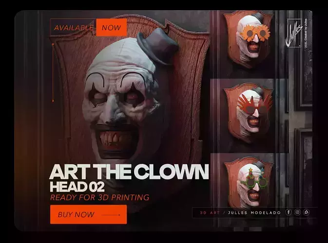 Art the Clown Head 02 Set 