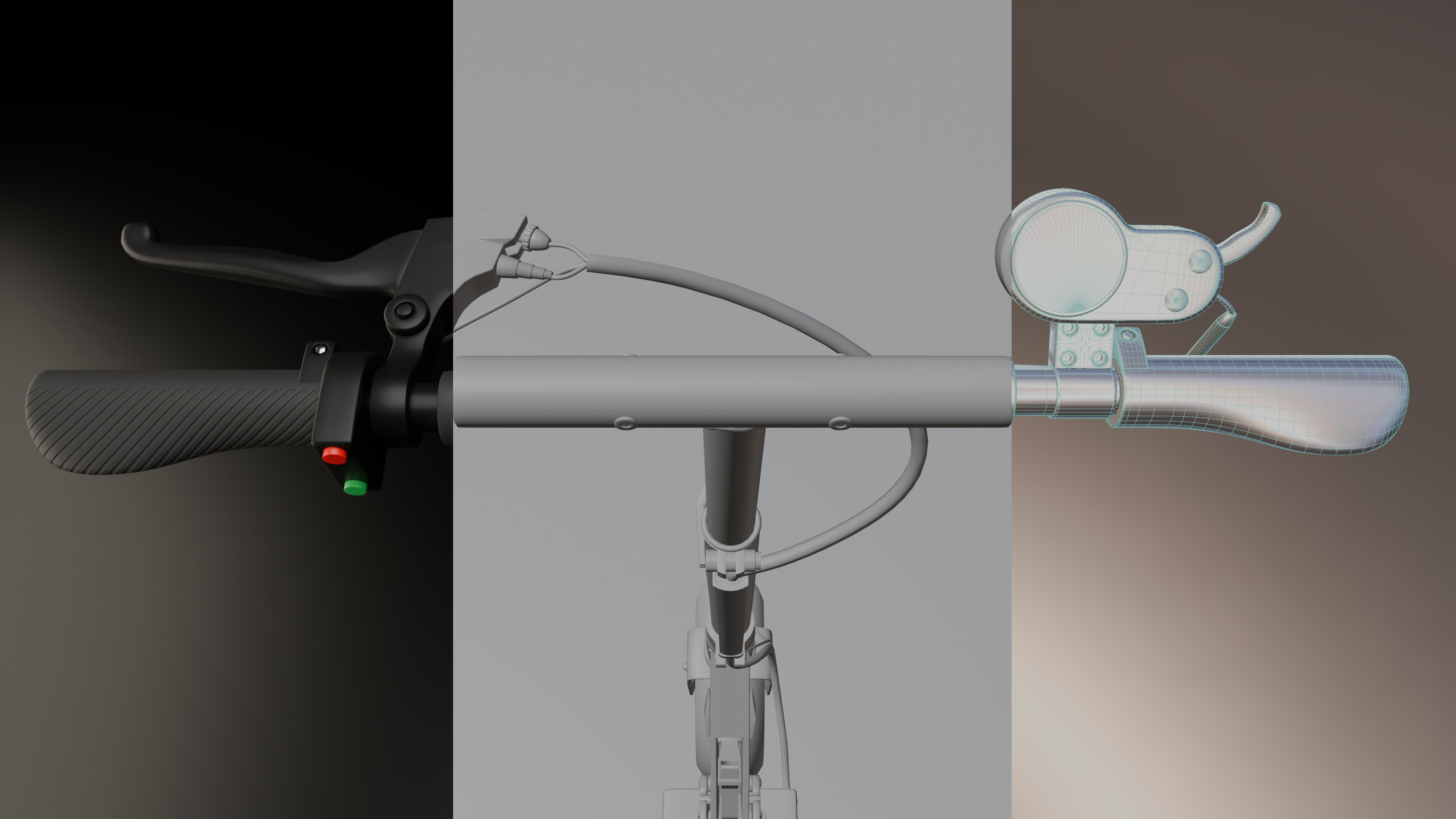 Electric Scooter Low-poly 3D model_6