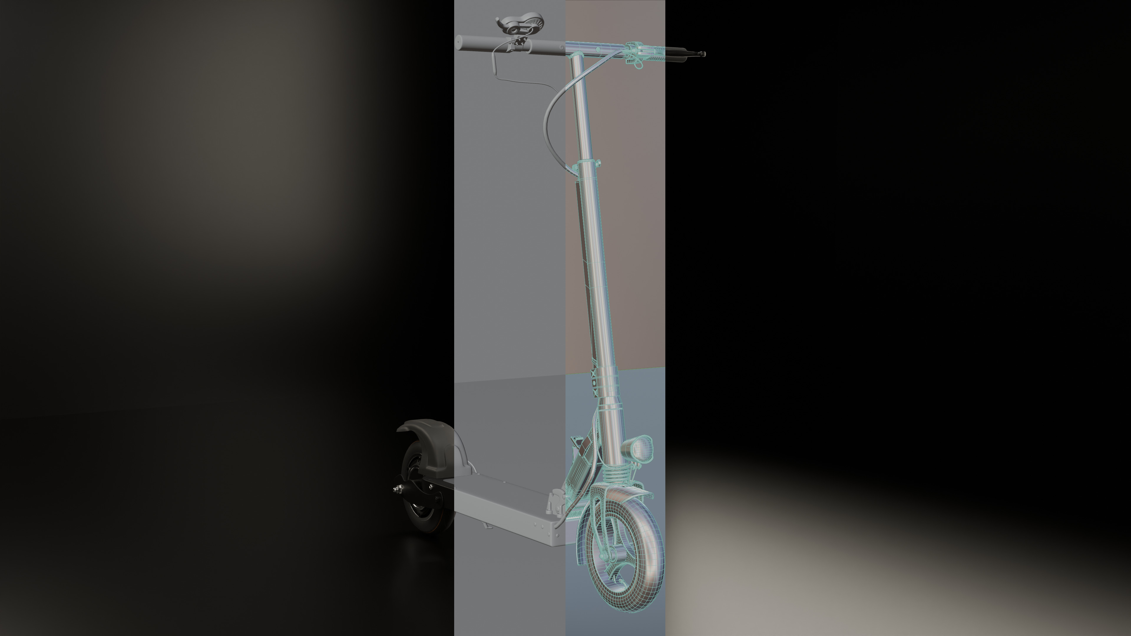 Electric Scooter Low-poly 3D model_8