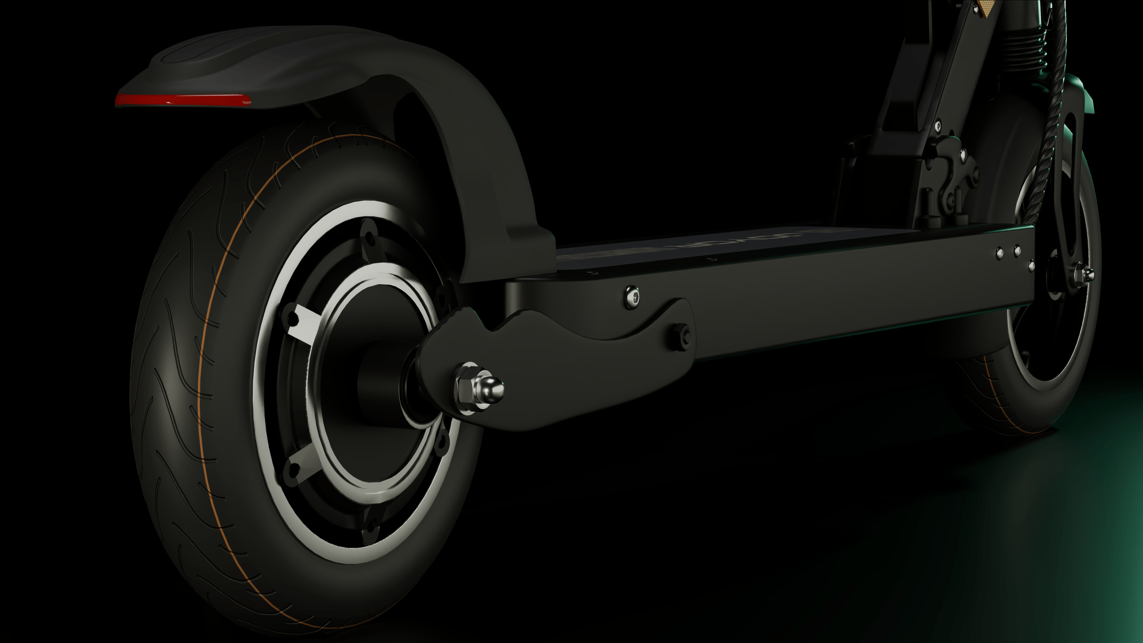 Electric Scooter Low-poly 3D model_4