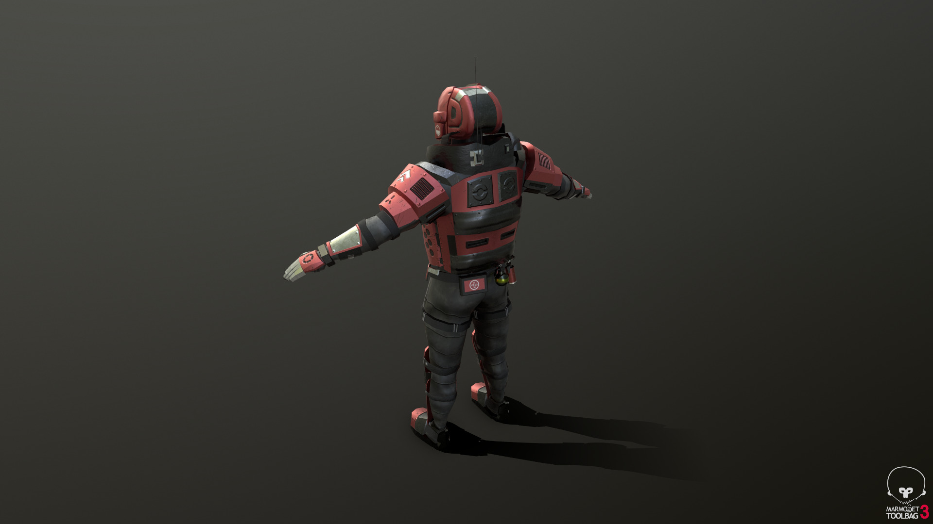 Futuristic Soldier Low-poly 3D model_3