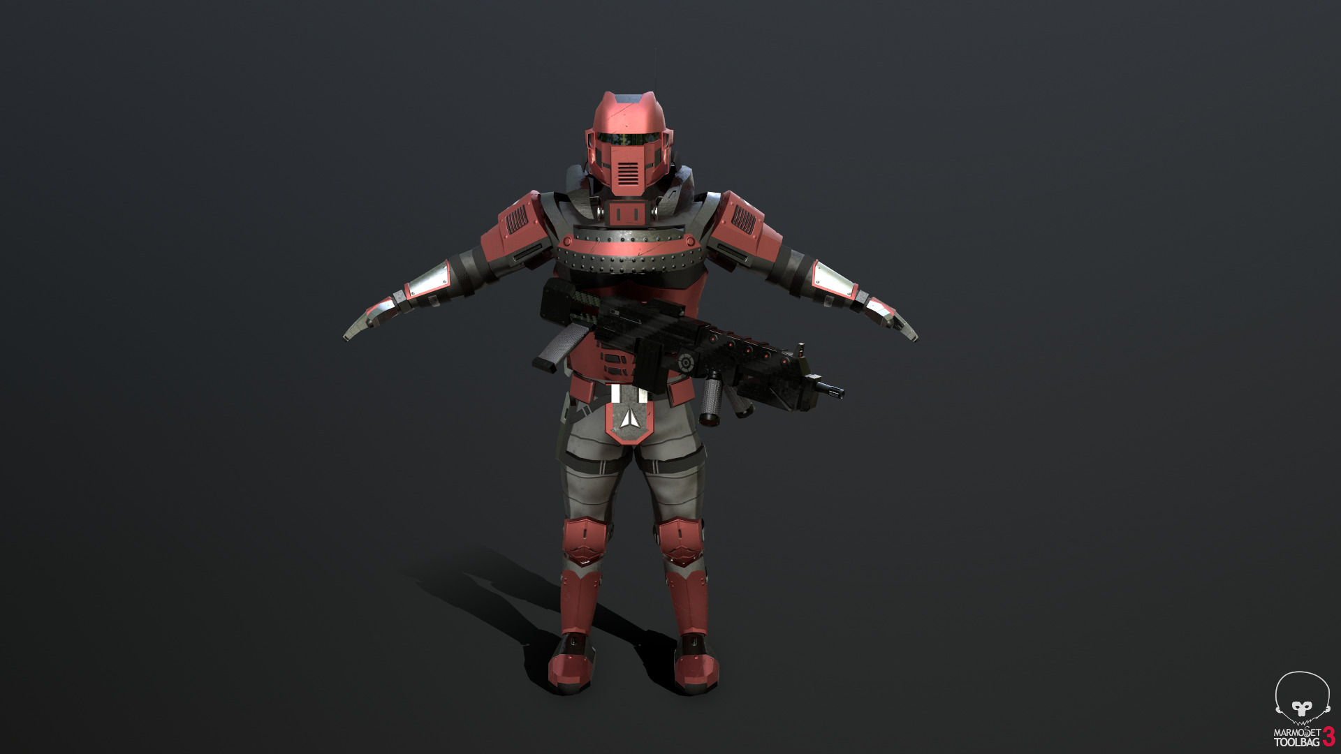 Futuristic Soldier Low-poly 3D model_8