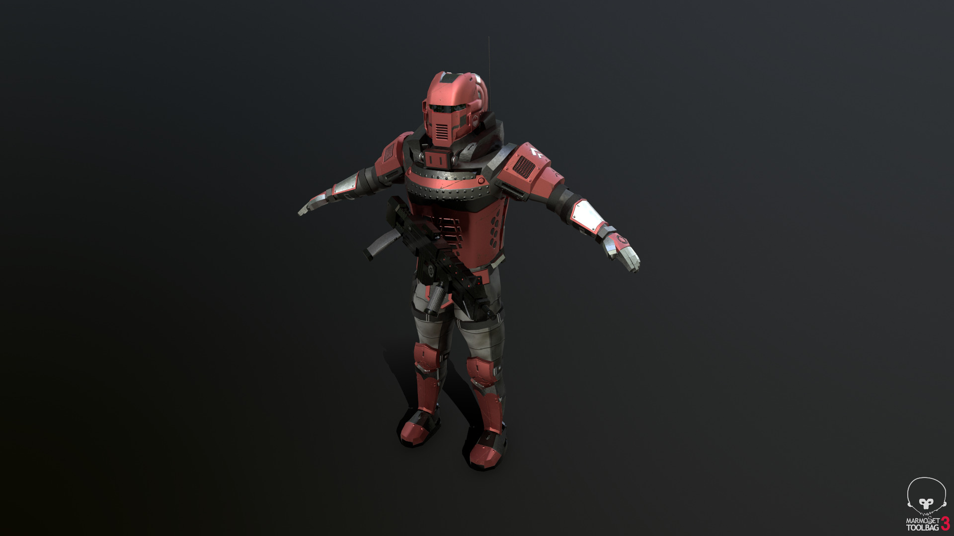 Futuristic Soldier Low-poly 3D model_5