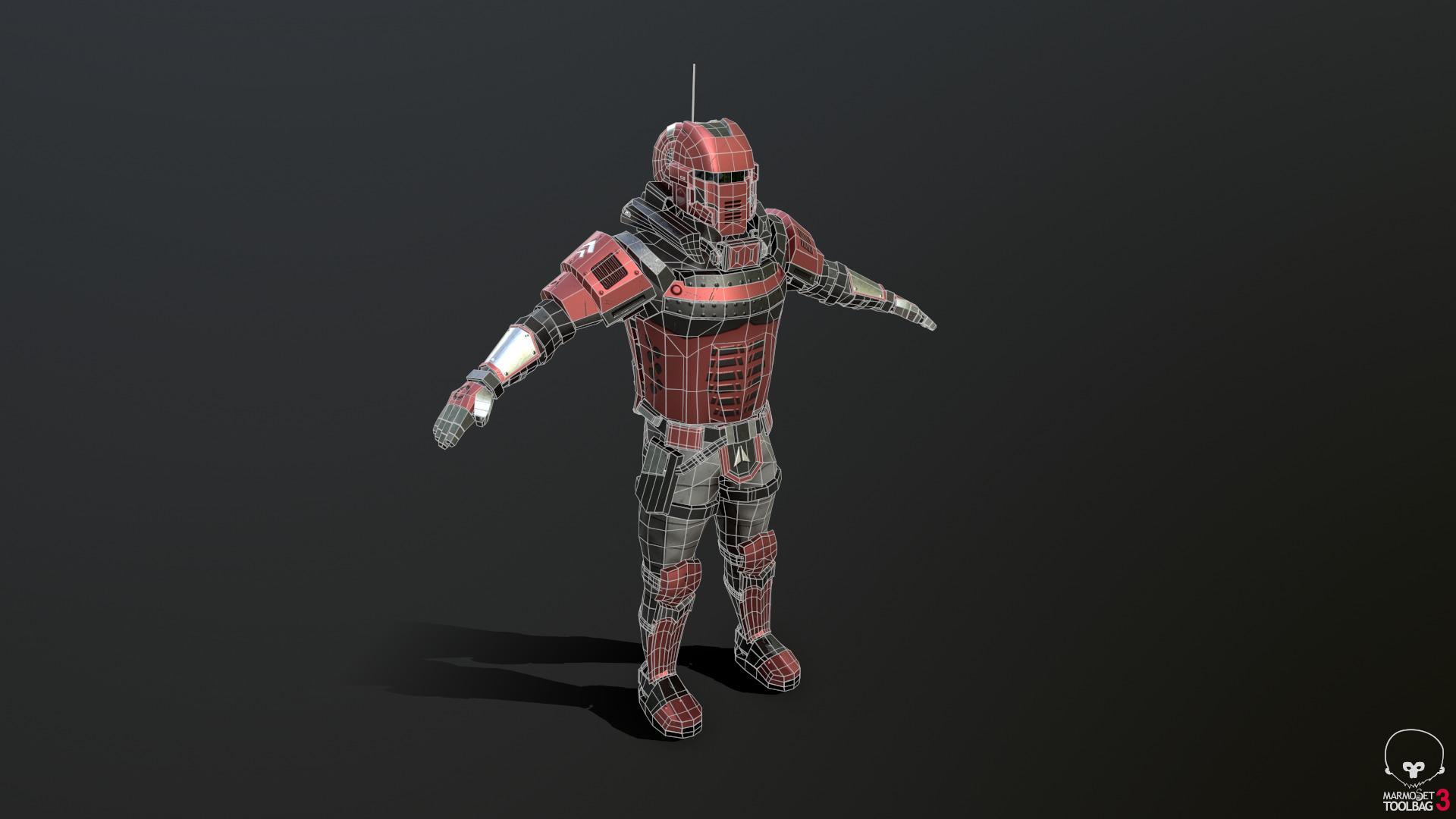 Futuristic Soldier Low-poly 3D model_2