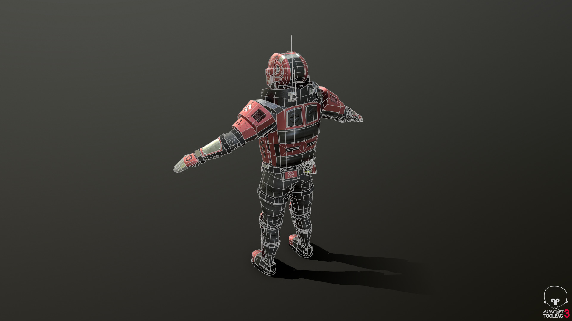 Futuristic Soldier Low-poly 3D model_4