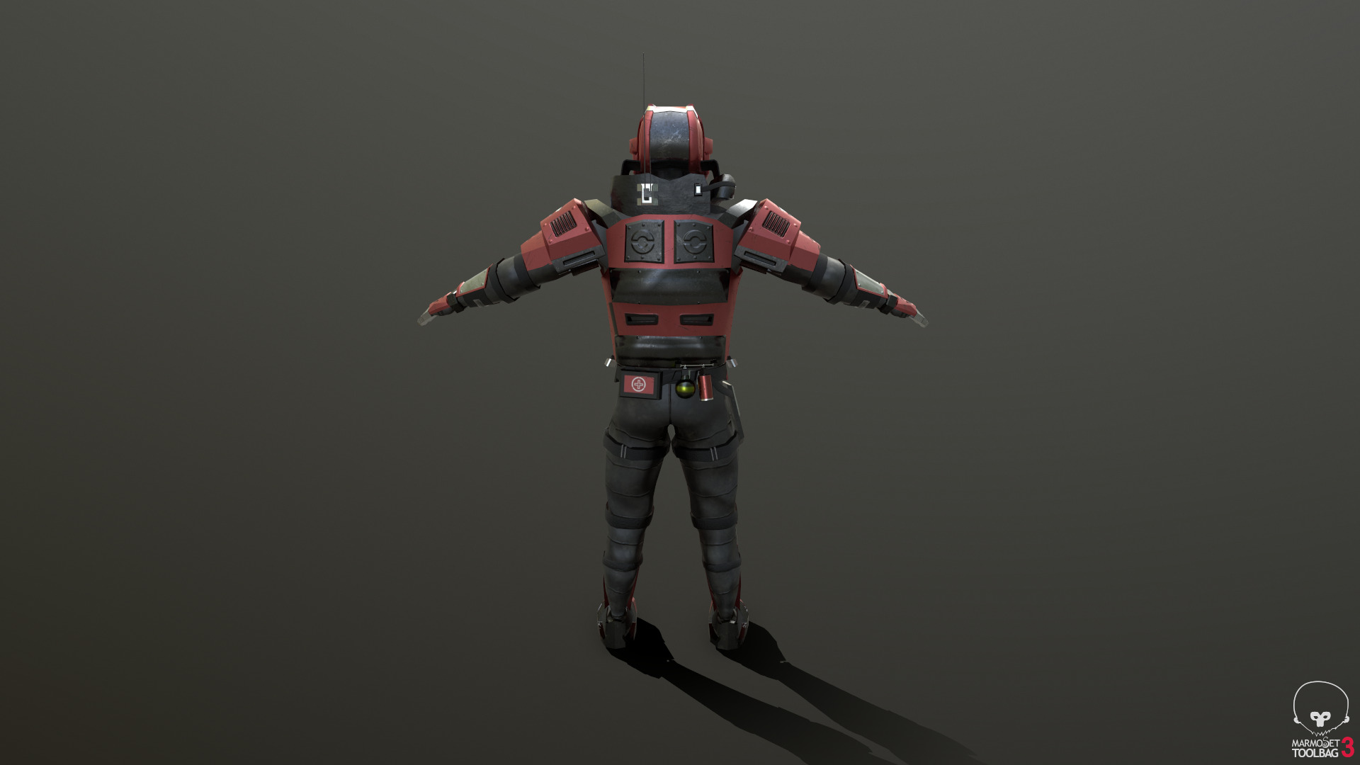 Futuristic Soldier Low-poly 3D model_6
