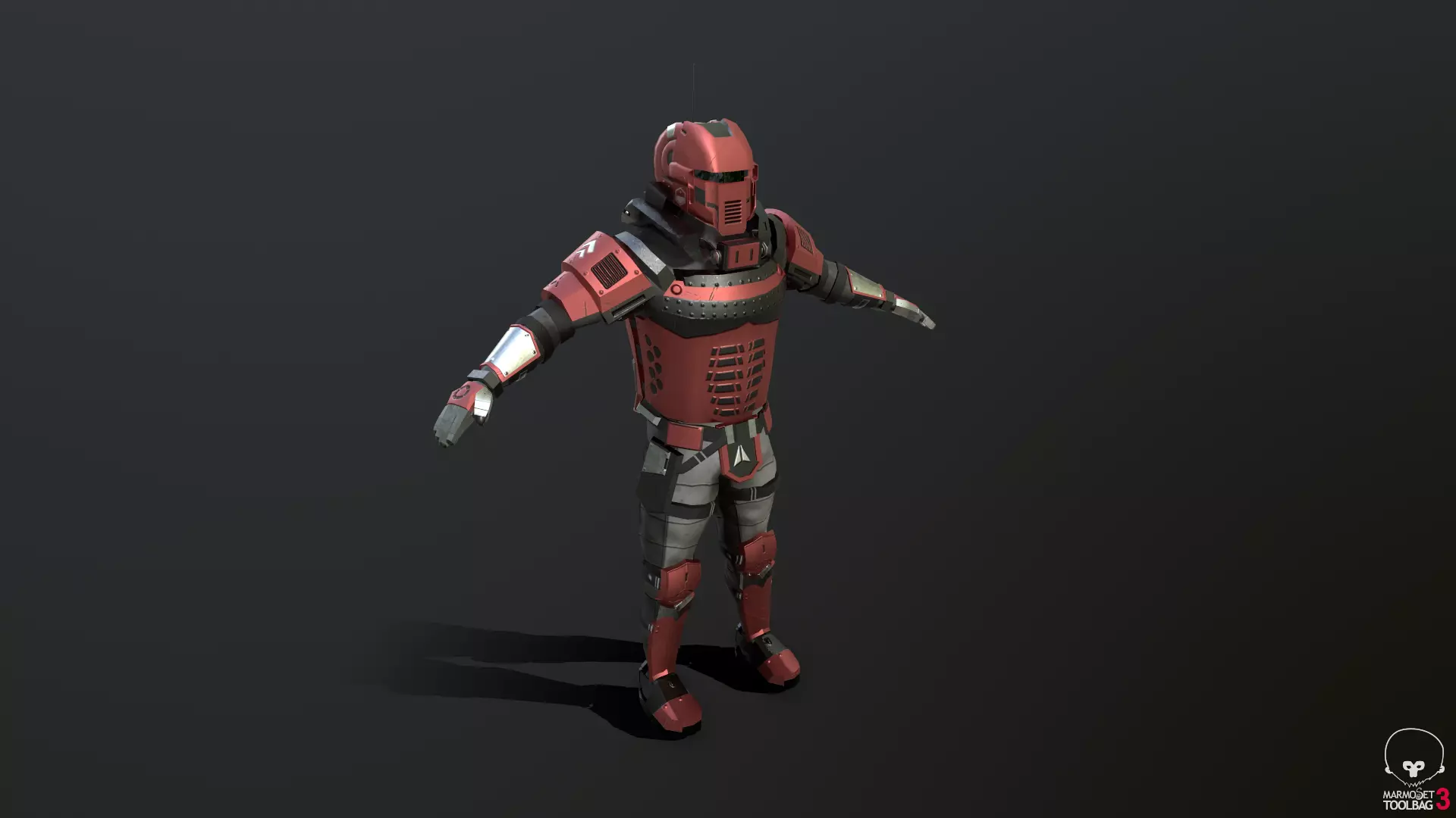 Futuristic Soldier Low-poly 3D model_0