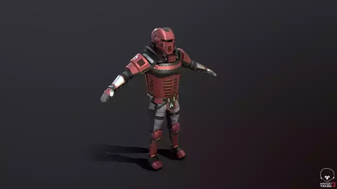 Futuristic Soldier Low-poly 3D model