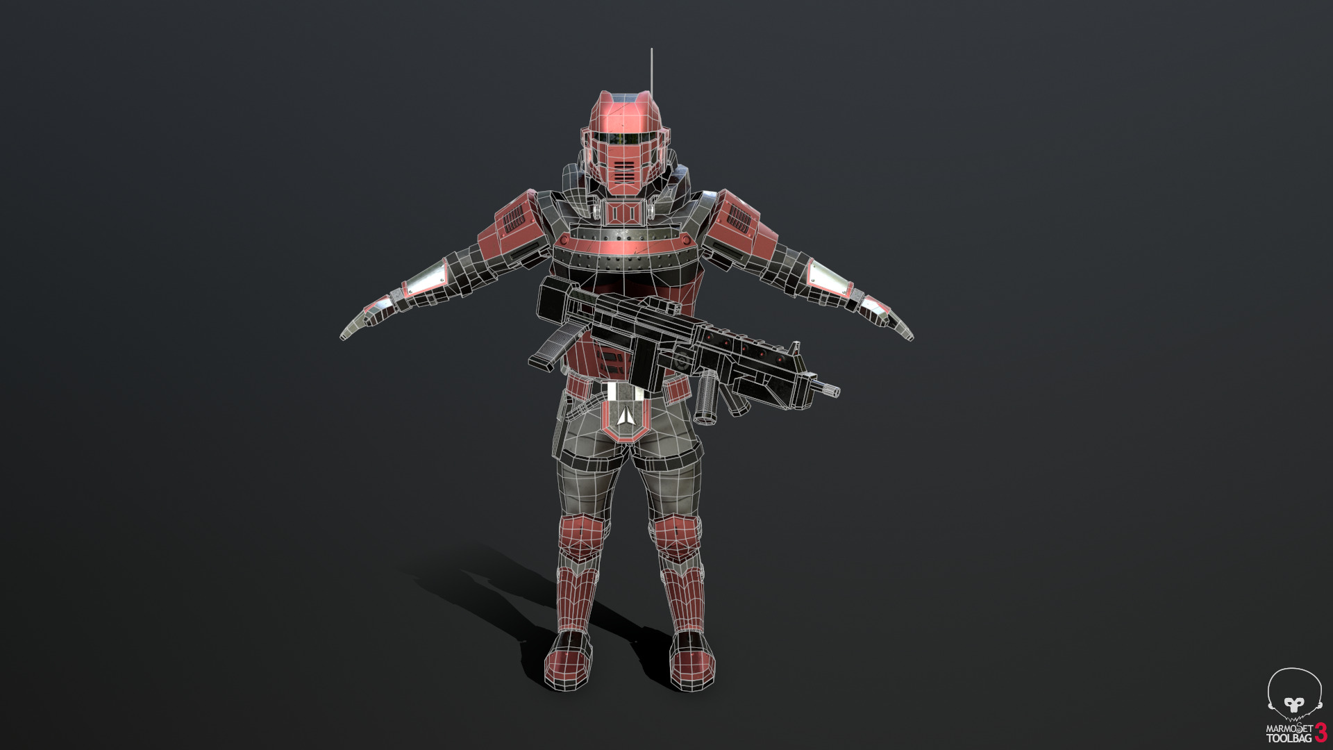 Futuristic Soldier Low-poly 3D model_9
