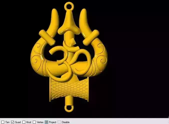 trishul pendant 3dm file