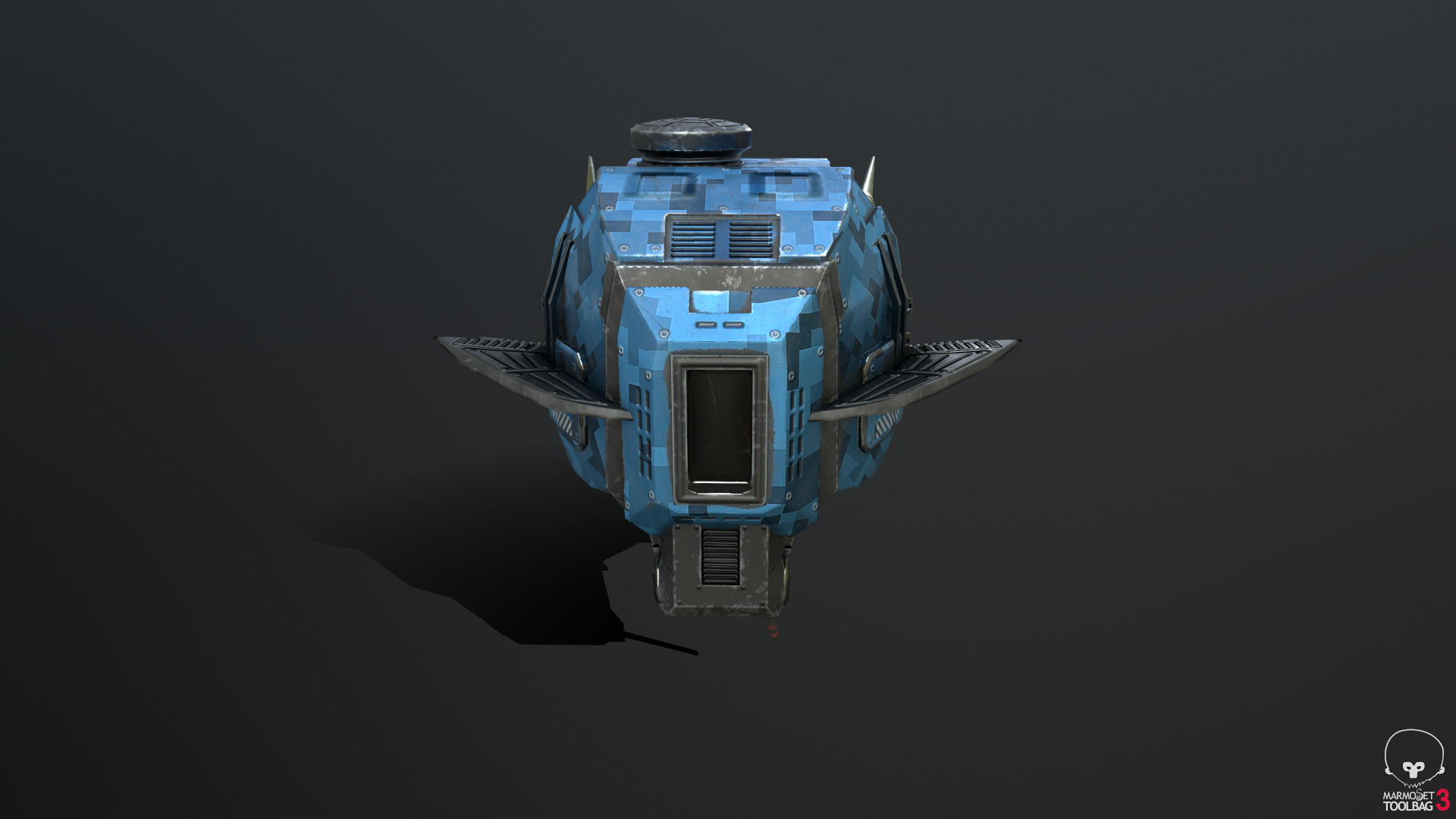 Fighter Drone Low-poly 3D model_6