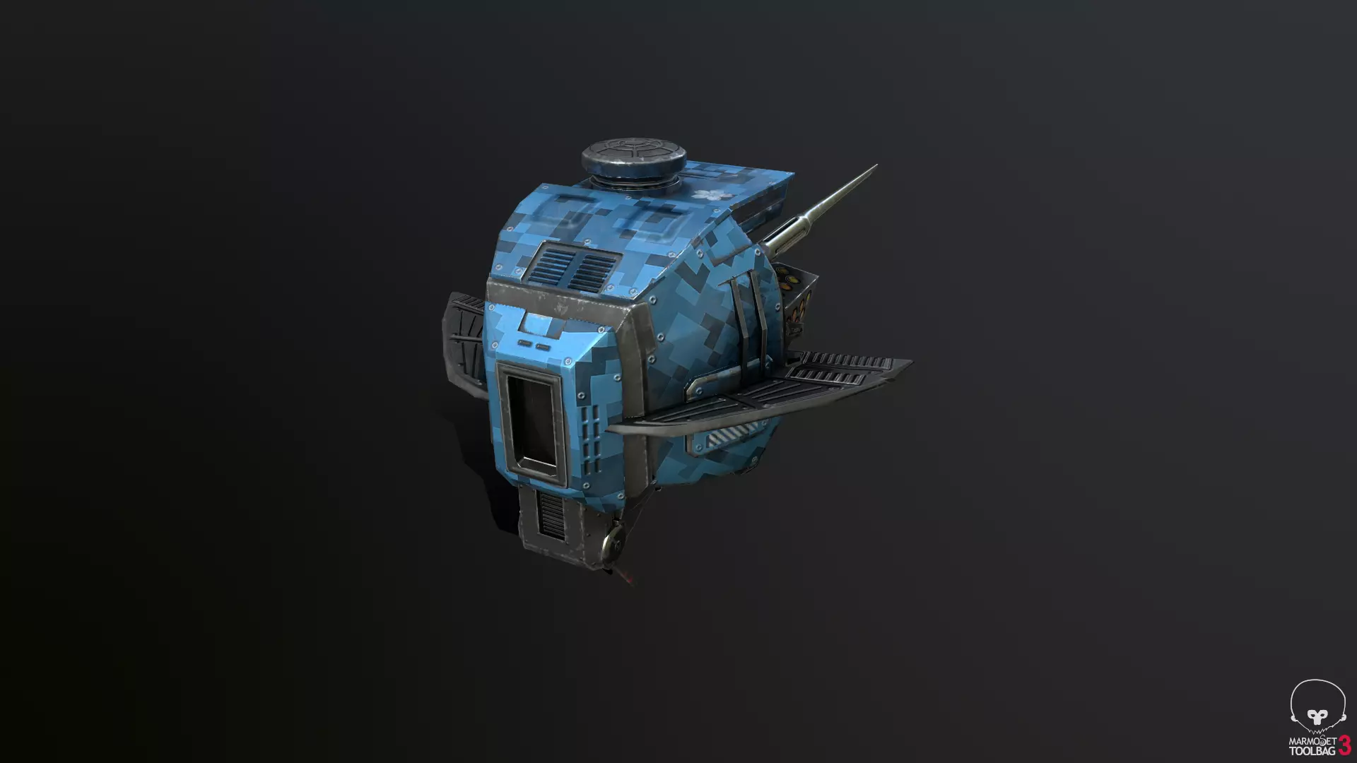 Fighter Drone Low-poly 3D model_0